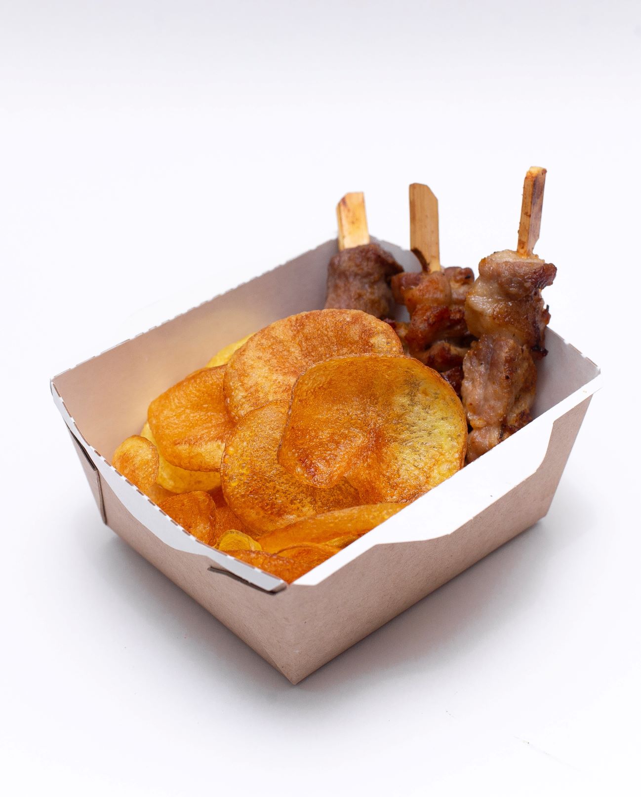 Мини шашлычок свинина и картофельные дольки