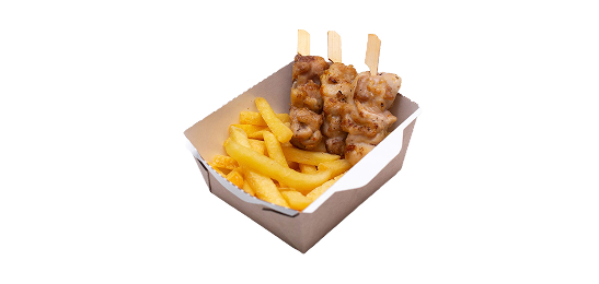 Мини-шашлычок из свинины и Картофель фри