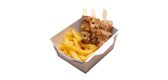 Мини-шашлычок из индейки и Картофель фри